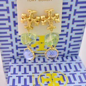 Tory Burch Ice Double Drop Crystal Earrings
